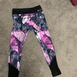 Justice leggings with mesh on the bottom